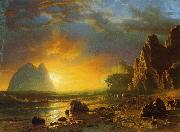 Albert Bierstadt Sunset on the Coast France oil painting artist